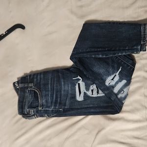 American Eagle Outfitters 00 Dark wash Jeans with light distress